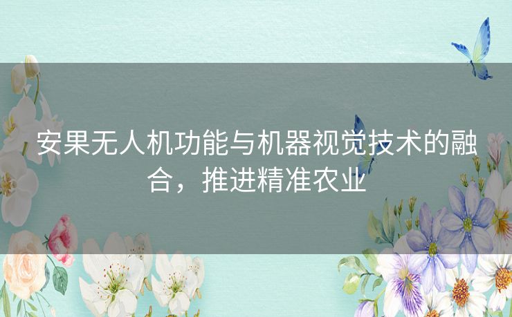 安果无人机功能与机器视觉技术的融合,推进精准农业 安果无人机功能与机器视觉技术的融合,推进精准农业