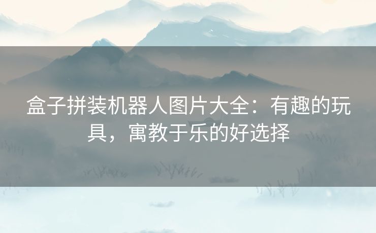 盒子拼装机器人图片大全:有趣的玩具,寓教于乐的好选择 盒子拼装机器人图片大全:有趣的玩具,寓教于乐的好选择