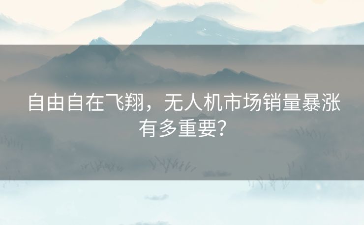 自由自在飞翔,无人机市场销量暴涨有多重要? 自由自在飞翔,无人机市场销量暴涨有多重要?
