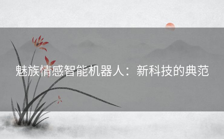 魅族情感智能机器人:新科技的典范 魅族情感智能机器人:新科技的典范