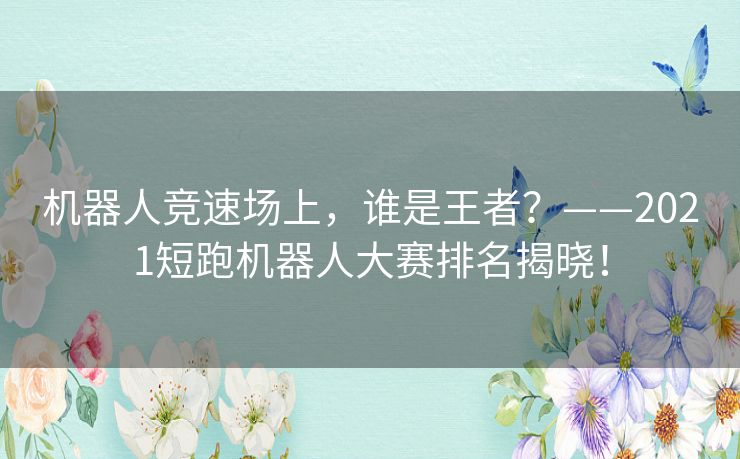 机器人竞速场上,谁是王者?——2021短跑机器人大赛排名揭晓! 机器人竞速场上,谁是王者?——2021短跑机器人大赛排名揭晓!