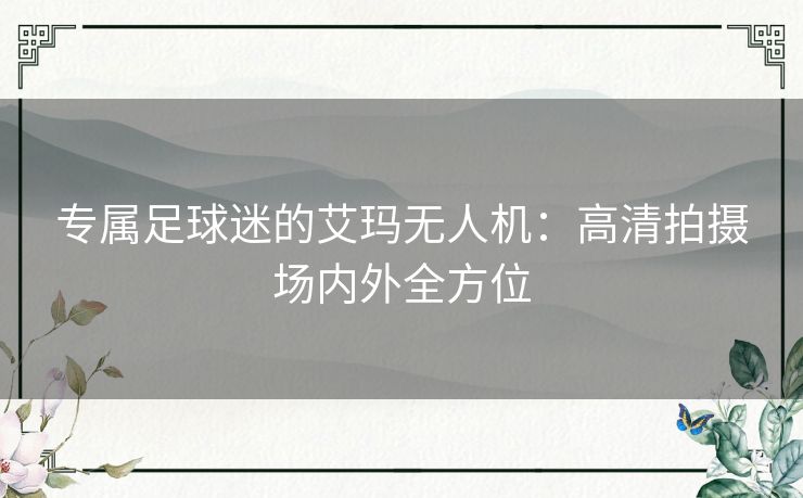 专属足球迷的艾玛无人机：高清拍摄场内外全方位