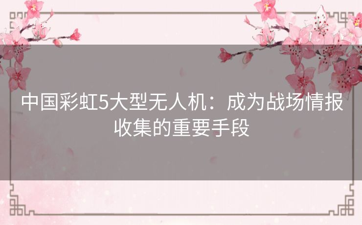 中国彩虹5大型无人机:成为战场情报收集的重要手段 中国彩虹5大型无人机:成为战场情报收集的重要手段