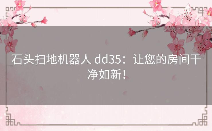 石头扫地机器人 dd35:让您的房间干净如新! 石头扫地机器人 dd35:让您的房间干净如新!