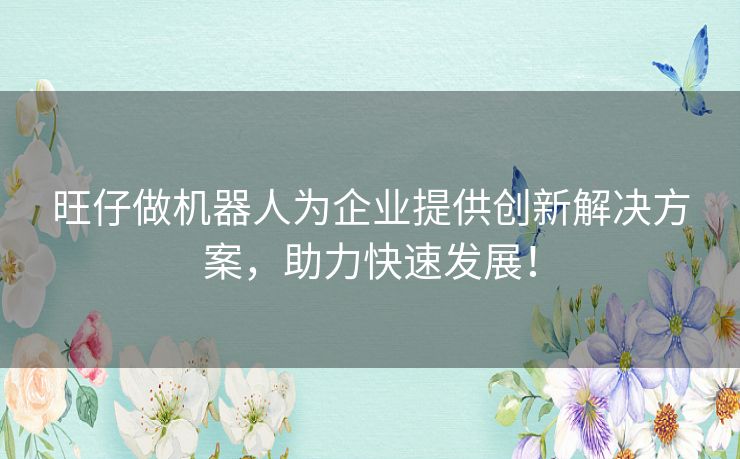旺仔做机器人为企业提供创新解决方案,助力快速发展! 旺仔做机器人为企业提供创新解决方案,助力快速发展!