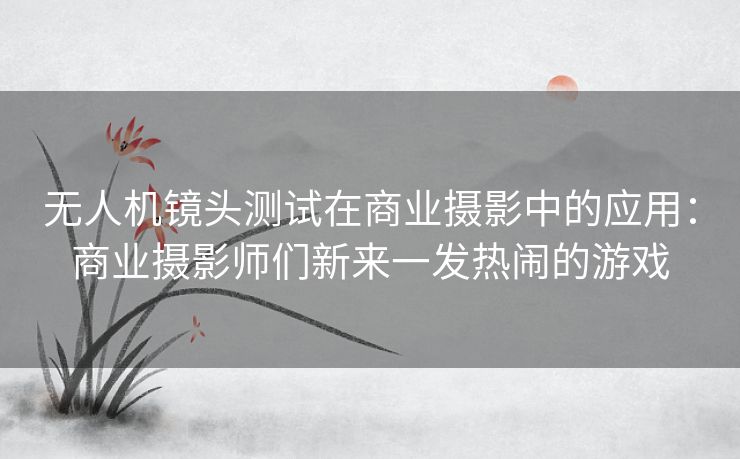 无人机镜头测试在商业摄影中的应用:商业摄影师们新来一发热闹的游戏 无人机镜头测试在商业摄影中的应用:商业摄影师们新来一发热闹的游戏