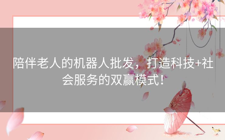 陪伴老人的机器人批发,打造科技+社会服务的双赢模式! 陪伴老人的机器人批发,打造科技+社会服务的双赢模式!
