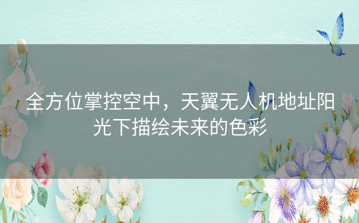 全方位掌控空中,天翼无人机地址阳光下描绘未来的色彩 全方位掌控空中,天翼无人机地址阳光下描绘未来的色彩