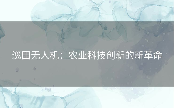 巡田无人机:农业科技创新的新革命 巡田无人机:农业科技创新的新革命