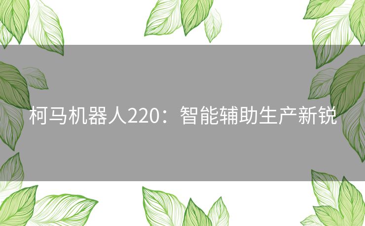柯马机器人220:智能辅助生产新锐 柯马机器人220:智能辅助生产新锐