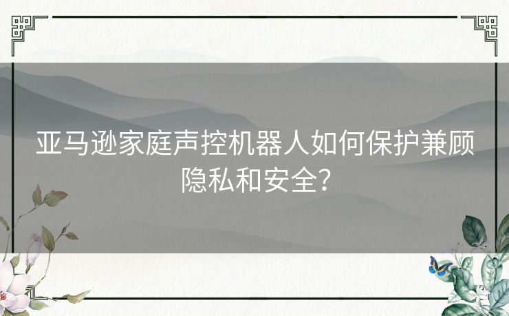 亚马逊家庭声控机器人如何保护兼顾隐私和安全? 亚马逊家庭声控机器人如何保护兼顾隐私和安全?