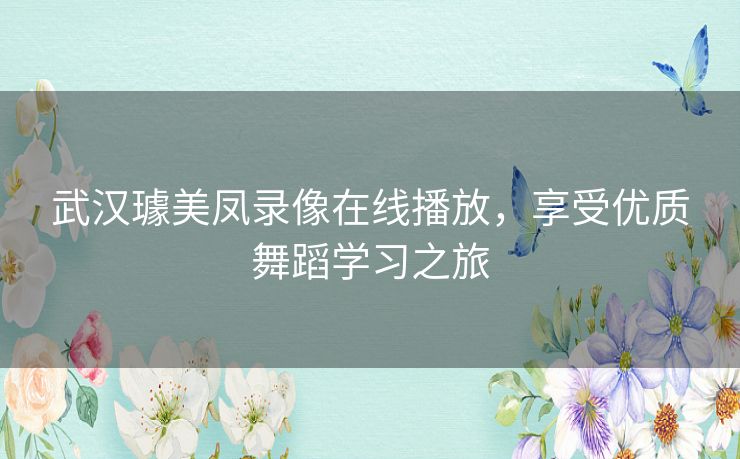 武汉璩美凤录像在线播放,享受优质舞蹈学习之旅 武汉璩美凤录像在线播放,享受优质舞蹈学习之旅