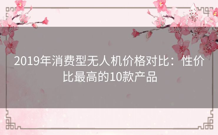 2019年消费型无人机价格对比:性价比最高的10款产品 2019年消费型无人机价格对比:性价比最高的10款产品