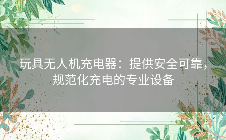 玩具无人机充电器:提供安全可靠,规范化充电的专业设备 玩具无人机充电器:提供安全可靠,规范化充电的专业设备