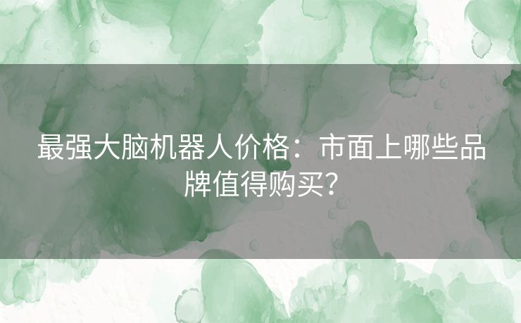 最强大脑机器人价格:市面上哪些品牌值得购买? 最强大脑机器人价格:市面上哪些品牌值得购买?