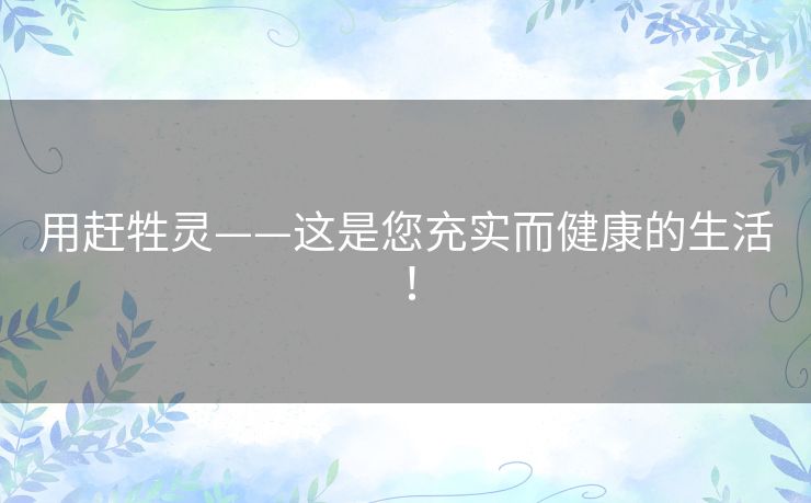 用赶牲灵——这是您充实而健康的生活! 用赶牲灵——这是您充实而健康的生活!