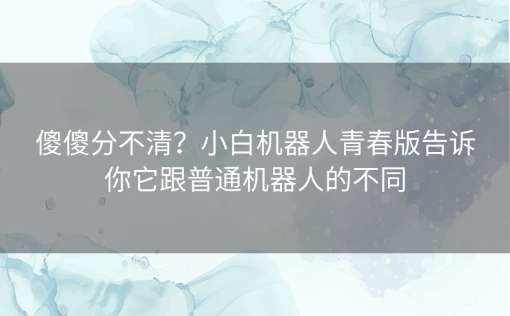 傻傻分不清?小白机器人青春版告诉你它跟普通机器人的不同 傻傻分不清?小白机器人青春版告诉你它跟普通机器人的不同
