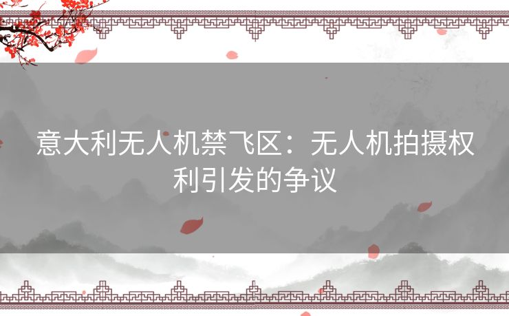 意大利无人机禁飞区:无人机拍摄权利引发的争议 意大利无人机禁飞区:无人机拍摄权利引发的争议