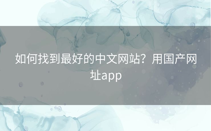 如何找到最好的中文网站?用国产网址app 如何找到最好的中文网站?用国产网址app