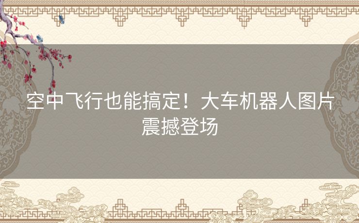 空中飞行也能搞定!大车机器人图片震撼登场 空中飞行也能搞定!大车机器人图片震撼登场