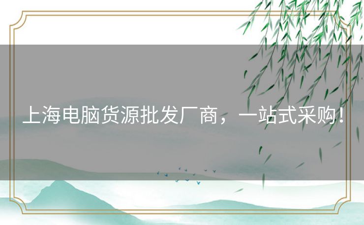 上海电脑货源批发厂商,一站式采购! 上海电脑货源批发厂商,一站式采购!