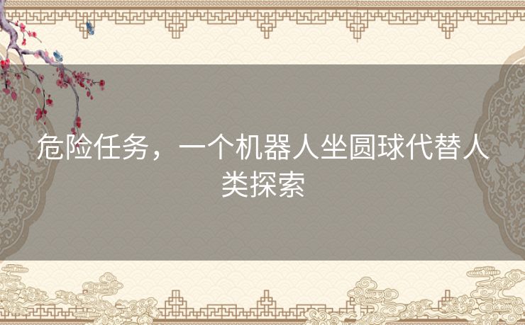 危险任务,一个机器人坐圆球代替人类探索 危险任务,一个机器人坐圆球代替人类探索