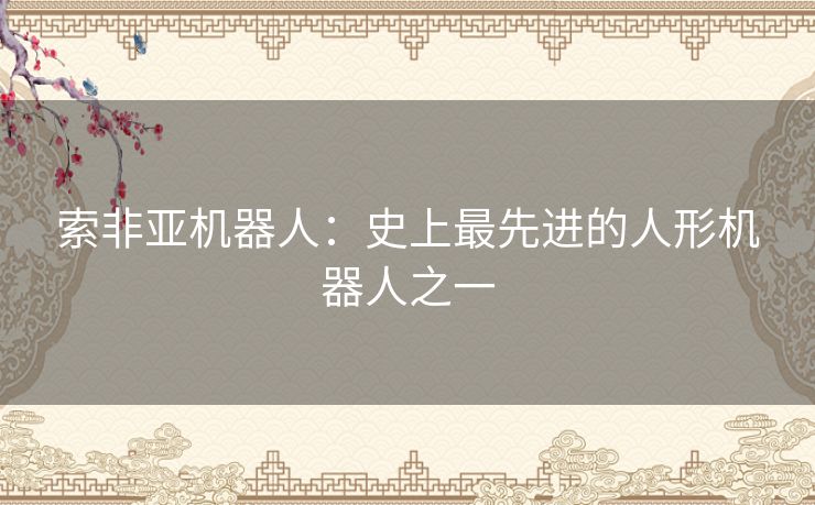 索非亚机器人:史上最先进的人形机器人之一 索非亚机器人:史上最先进的人形机器人之一