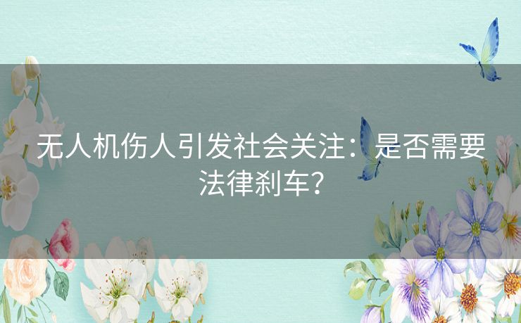 无人机伤人引发社会关注:是否需要法律刹车? 无人机伤人引发社会关注:是否需要法律刹车?