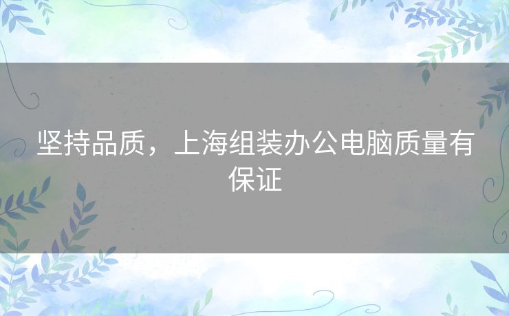 坚持品质,上海组装办公电脑质量有保证 坚持品质,上海组装办公电脑质量有保证