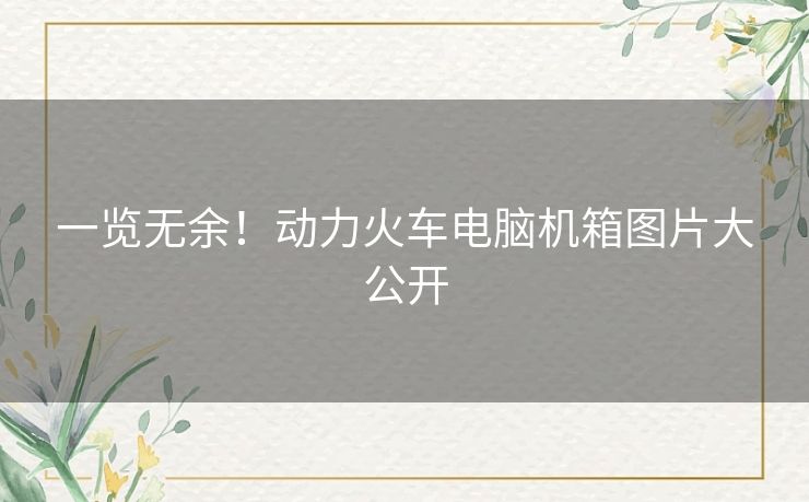 一览无余!动力火车电脑机箱图片大公开 一览无余!动力火车电脑机箱图片大公开