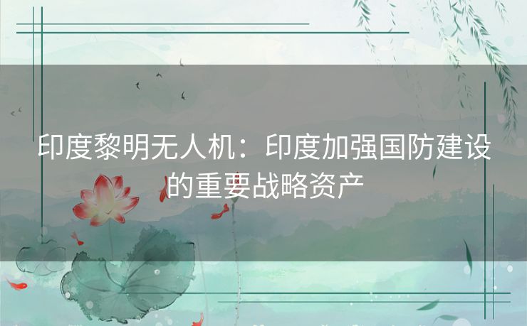 印度黎明无人机：印度加强国防建设的重要战略资产