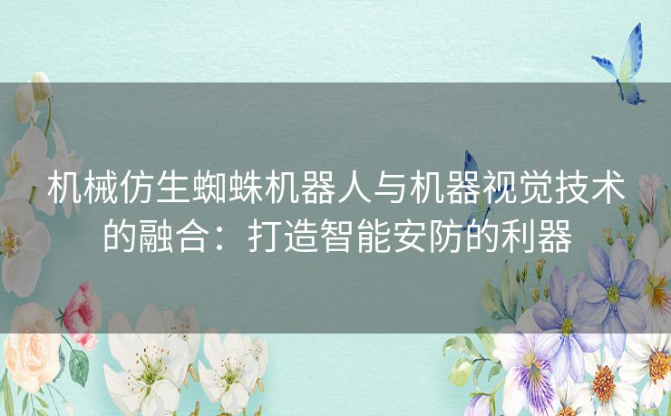 机械仿生蜘蛛机器人与机器视觉技术的融合：打造智能安防的利器